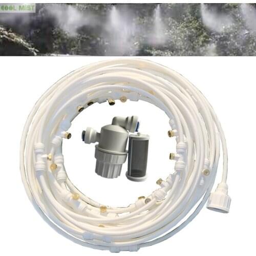 18M(60ft) Smart watering of indoor plants by water pressure misting kits 26pcs nozzle garden irrigation mist cooling system M021