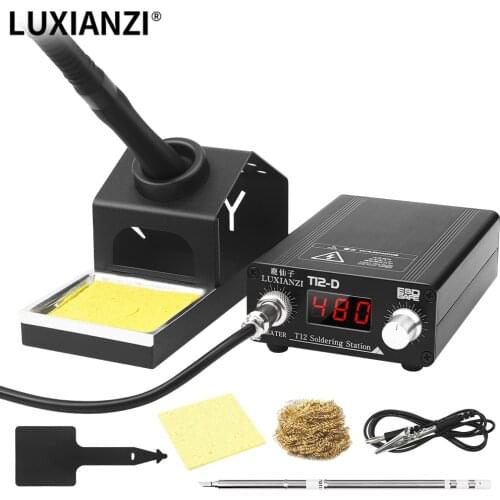 LUXIANZI T12 Soldering Station Kit BGA Soldering Iron Station Hot Air Gun Rework SMD Quick Soldering Stations Desoldering Tools