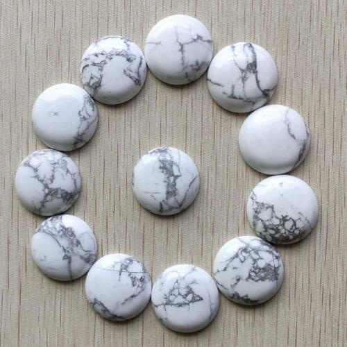 Wholesale 12pcs/lot good quality natural white turquoises round cabochon beads 25mm for jewelry Accessories making free shipping