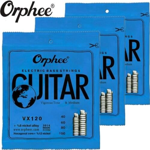 Orphee VX120 040-100 Electric Bass Strings Nickel Alloy Vigorous Tone 4 Strings bass guitar 3 set