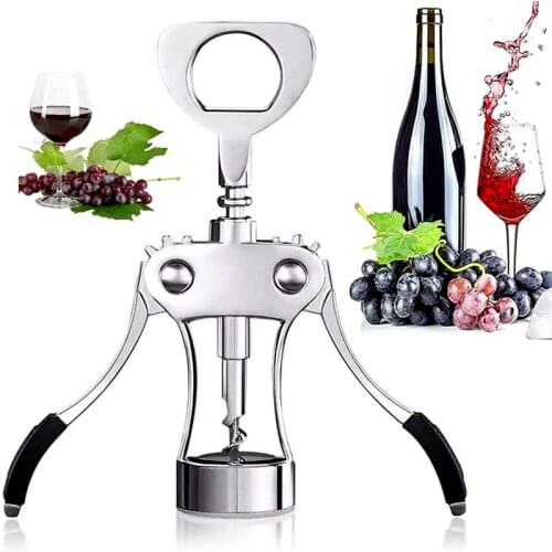 Wine Opener Zinc Alloy Bottle Opener Corkscrew Wine Bottle Opener, Waiters Corkscrew Cork and Beer Cap Bottles Openers Remover