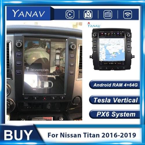PX6 Android GPS Navigation 12.1 Inch Car Radio For Nissan Titan 2016-2019 Stereo Multimedia MP3 Player Telsa Vertical Screen