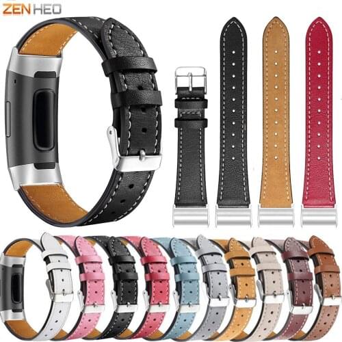 Genuine Leather Wrist Strap For Fitbit Charge 3 Bracelet Watchband Replacement Wrist Band For Fitbit Charge 4