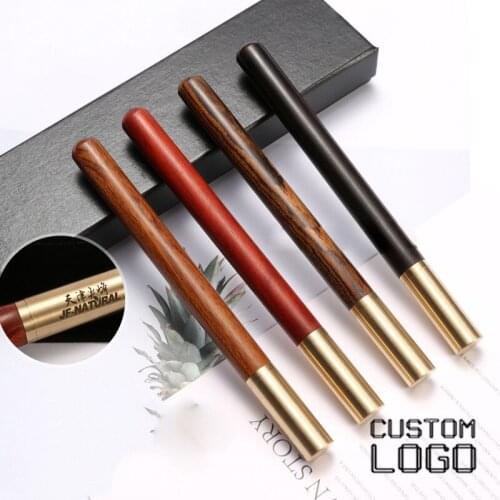 1pc Sandalwood Brass Pen Solid Wood Gel Pens High-end Business Gifts Stationery Gifts Signature Pens Laser Engraving Custom Logo
