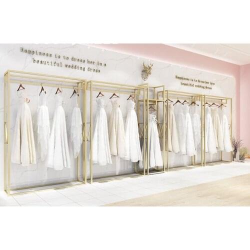 Clothing store display rack floor-to-ceiling wedding dress rack high-end studio long dress evening dress rack light luxury nano