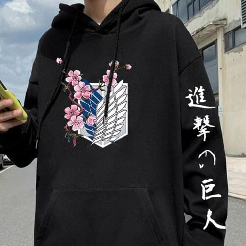 Anime Harajuku Hoodie Attack on Titan Printed Men Women Sweatshirt Pullover Loose Cazy Streetwear Tops Hoody