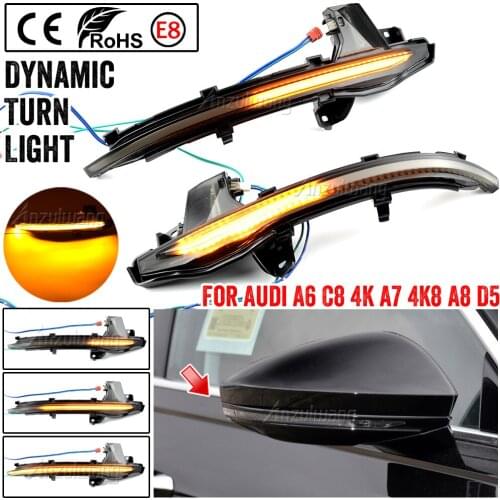 Water Blink Dynamic Flowing Side Mirror LED Turn Signal Light For Audi A6 C8 4A A7 4K A8 D5 4N 2019 2020