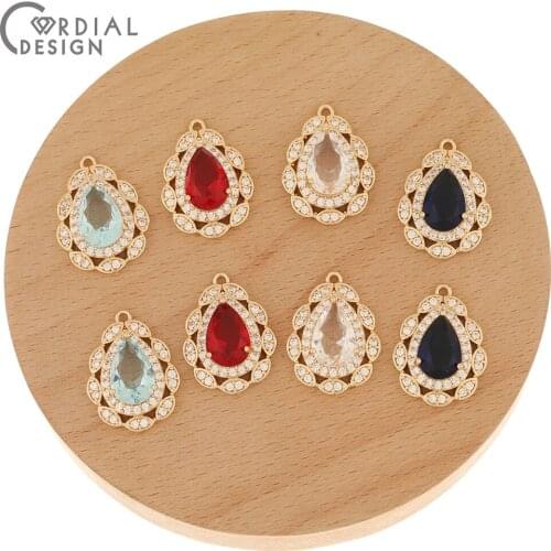 Cordial Design 20Pcs 17*23MM Jewelry Accessories/Hand Made/Charms/Drop Shape/Earring Findings/DIY Necklace Parts/Crystal Pendant