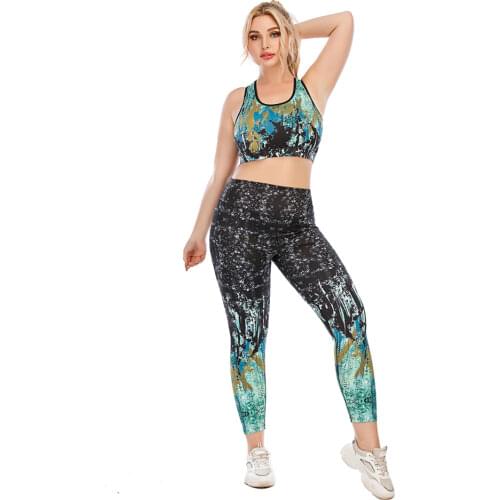 2021 Women Plus Size Yoga Gym Fitness Suits Sportswear Sportsuits For Female Tracksuit Sport Running Sets Wear Big Large New
