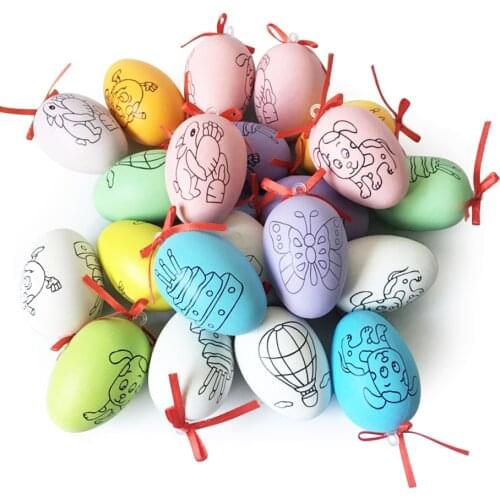 1 Set 10/100pcs Plastic Easter Eggs DIY Craft Painting Eggs Home Decor Toys Color Random for Children Kids Easter Gift