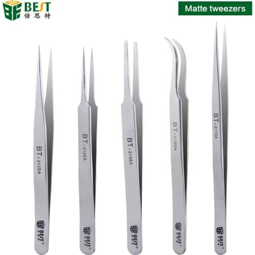 1Pcs BEST-Matt Stainless Steel Durable Eyelash Extension Volume Lash Tweezers for IPhone/Smartphone/Computer Repair Tools