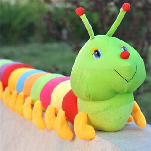 1 Piece Colorful Caterpillars Millennium Bug Doll Plush Toys Baby Kids Large Caterpillar Hold Pillow Doll