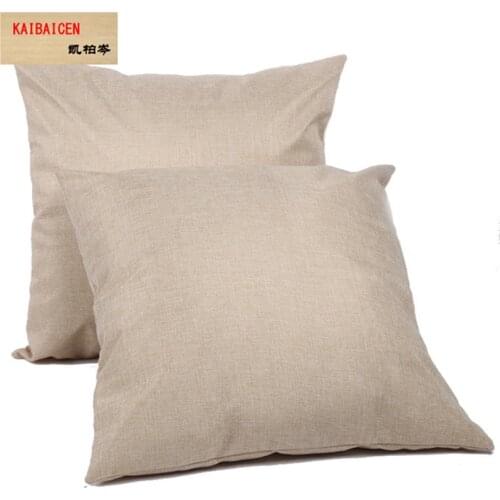 15pcs/Lot Wholesale Sublimation Blank Pocket Pillow Cover Solid Color DIY Linen Cushion pillowcase 40x40cm For Home Decorati
