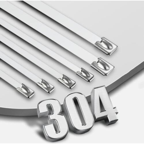 20Pcs 304 Stainless Steel Cable Ties Width 10mm Length 200-500mm Metal Exhaust Locking Cable Zip Tie