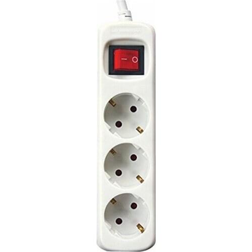 3-socket plugboard with power switch Silver Electronics 3680W White