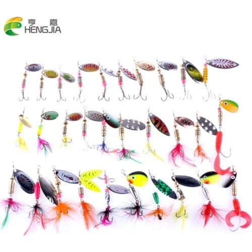 30pcs Fishing Lure Kits Hard isca artificial lures SPINNER FISHING LURE Set Blade Fishing Bait peche pesca carp Fishing Tackle