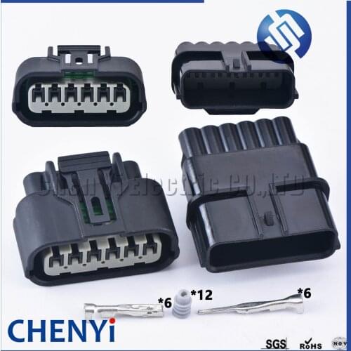 1 set 6 pin car waterproof auto connector Automobile plug 1.2 female LED driver headlight plug 6188-0658 6189-1012 For Honda
