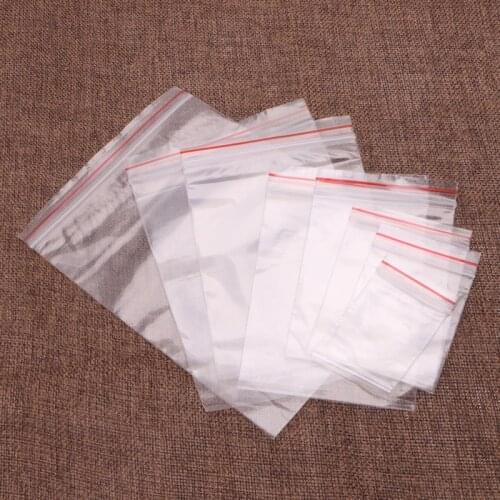 8 Sizes Clear Grip Self Press Seal Resealable Zip Lock Plastic Bags 100PCS
