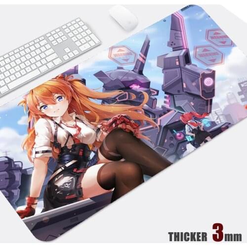 Anime Mouse Pad EVA Asuka Manga Pc Gamer Office Desk Mat Keybord Large Rubber Pad Gaming Accessories