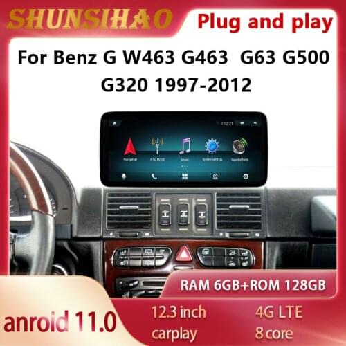 Ouchuangbo car multimedia radio GPS player for 12.3 inch Benz G W463 G400 G500 G350 G63 G55 1997~2012 carplay 128G Android 10