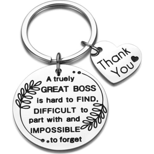 Coworker Leaving Gifts Keychain Boss Gift A TRUELY GREAT BOSS IS HARD TO FIND KeyChain for Colleague Retirement