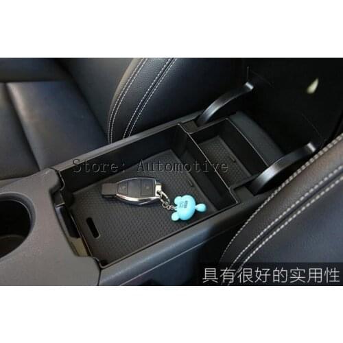 For Mercedes benz CLA W117 C117 GLA A Class A180 A250 A260 GLA200 AMG Car Accessories Glove Armrest Storage Box Tray With LOGO
