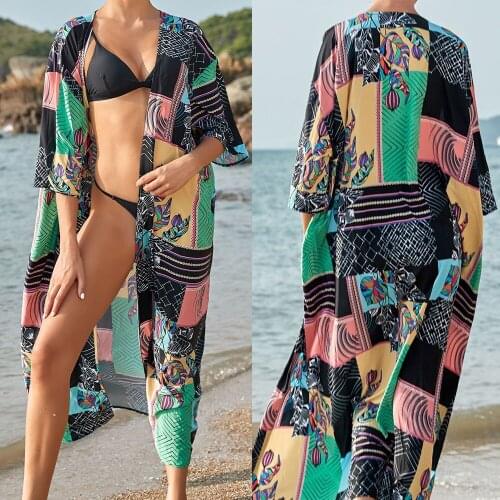 ZAFILLE Cotton Maxi Cardigan Fashion Bikini Cover Up Street Holiday Style Pareo Beach Cover Up kimono Beach Dress Summer