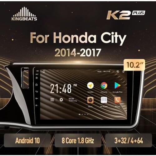 KingBeats Android 10 Octa-Core head unit HU 4G in Dash Car Radio Multimedia Video Player Navigation GPS For Honda City 2014 - 2017 no dvd 2 din Double Din Android Car Stereo 2din
