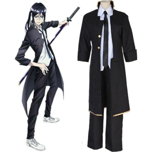 K Anime Man Cool Suit Cosplay Kuro Yatogami Clothes Costume Adult Halloween Costume (Coat+Pants+Tie) 89