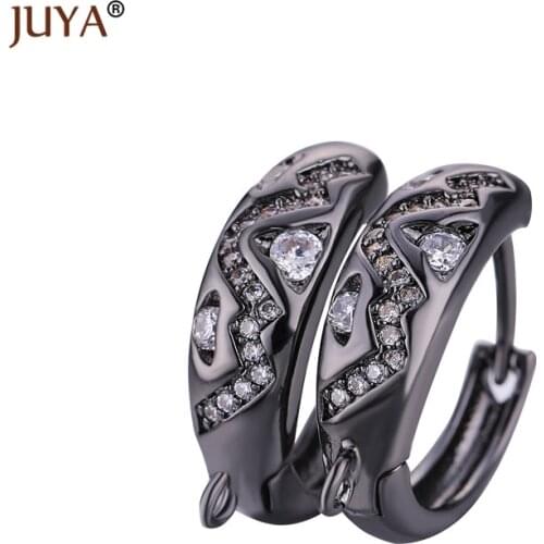 1 Pair 20mm*18mm Copper Zircon Round Earring Hooks for Handmade Women Fashion Jewelry Earrings Accessories Findings