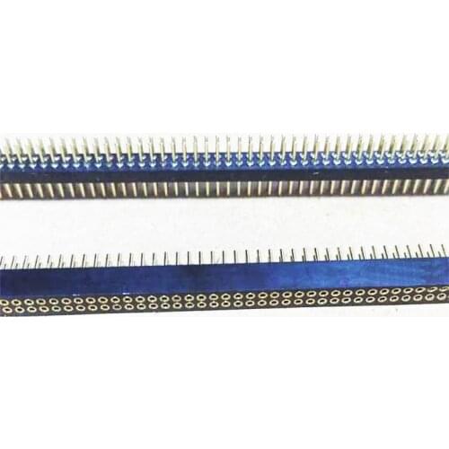 5pcs 1.27mm Round Pin Header, Dual Row 2x50P,Hole Female Header,Hole Pin Header,Crystal Holder,Straight,Gold-plated