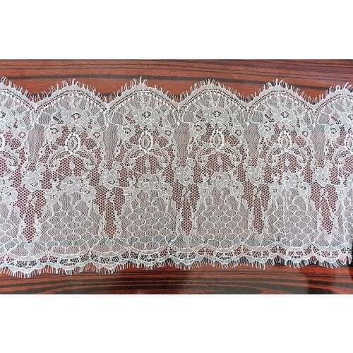 3meters/lot 25cm Eyelash Lace White Fashion High Quality Handmade DIY Trimming,chantilly lace fabric X111