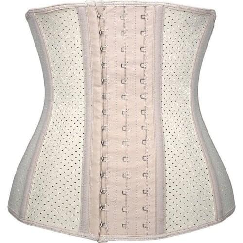 Latex Corset Waist Trainer Small Air Holes Bustier Underbust Rubber Corselet Postpartum Fajas Colombianas Reductora Sauna Korset