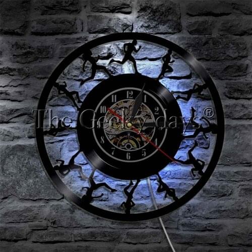 Marathon Runners Silhouette Wall Lamp Sport Run Athlets LED Light Sign Running Illuminated Display Futuristic Light