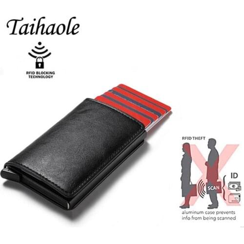 Fashion Rfid Wallet Leather Women Wallet Credit Card Holder Card Case Slim Wallet Card Holder Metal Money Bag Anti Theft Wallet