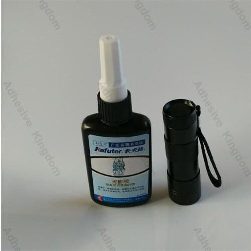 NEW kafuter 50g Ultraviolet UV glue +portable UV flashlight uv curing adhesive Crystal bonding glue free shipping