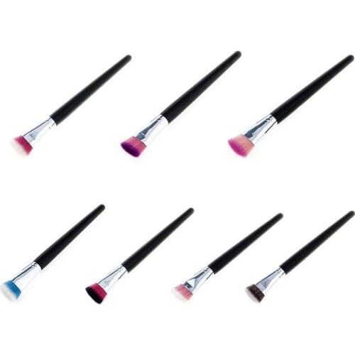 Single wooden Handle Flat Makeup Brush 1pc Multifuntional Foundation Contour Makeup Brushes Cosmetic Tool