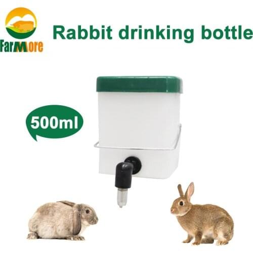 Plastic Rabbit Water Drinker 500ml Hamster Drinking Water Nipple Bottle Dispenser Pets Hanging Automatic Drinker Device