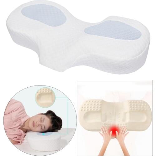 Cervical Memory Foam Pillow, Neck Support for Pain Ease, Orthopedic Contour Pillows for Sleeping - White