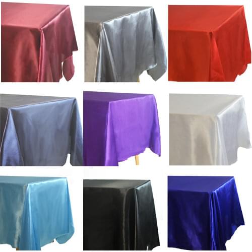 Rectangle Satin Tablecloth Overlays For Wedding Party Decor Home Dining Table Cover Christmas Halloween Birthday Table Cloth