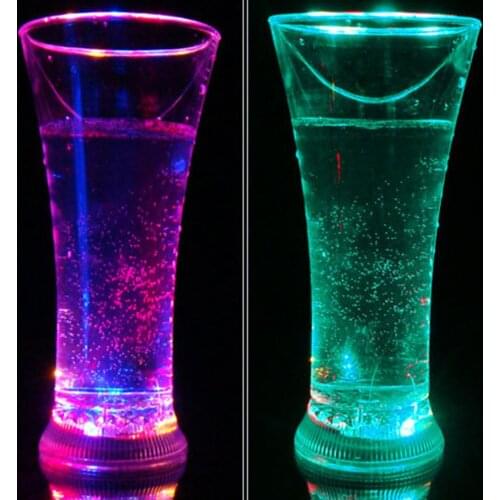 Colorful LED Glowing Cup Flash Water Induction Light Cup Drinking Wine Flashing Light Cups Bar decoration Luminous Party Cup