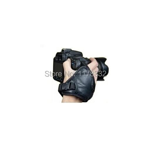 100% New Camera Black Leather Soft Wrist Strap/Hand Grip for Canon Nikon Sony Pentax Minolta Panasonic Olympus Kodak SLR/DSLR