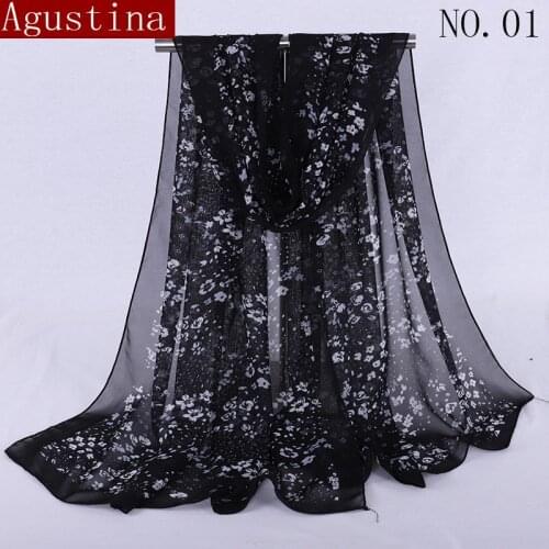 Scarf chiffon scarfs hijab scarves women schal winter shawl wrap luxury high designer brand quality fashion Print long warm neck