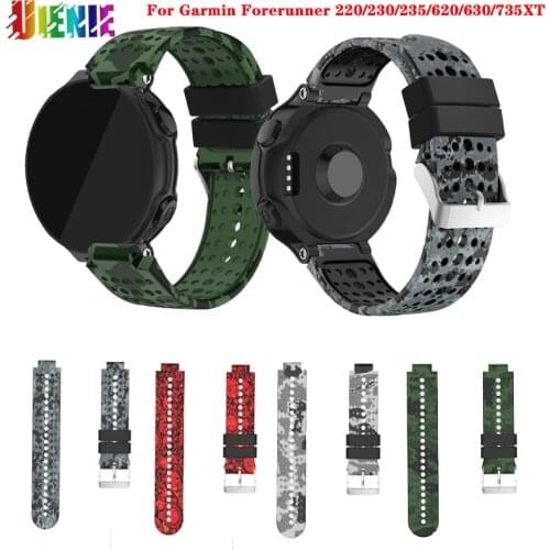 Printed Floral Silicone Watch Band For Garmin Forerunner 220/230/235/620/630/735XT Bracelet Wristband Replacement Buckle Band
