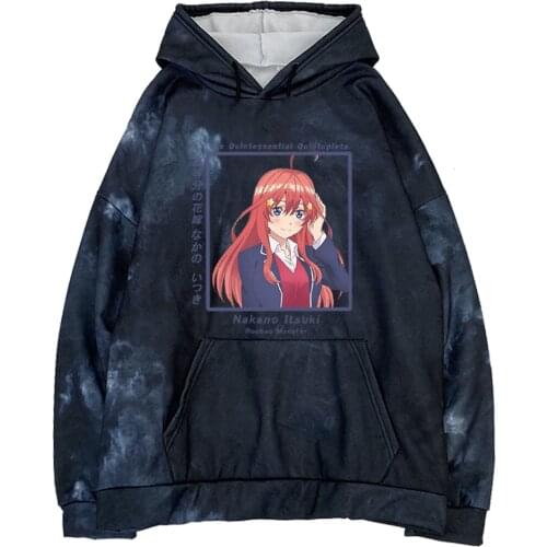 Nakano Nino Sweatshirt Women Hoodies New Tie Dye Top Pullover The Quintessential Quintuplets Printed Hoodie Casual Sweatshirts