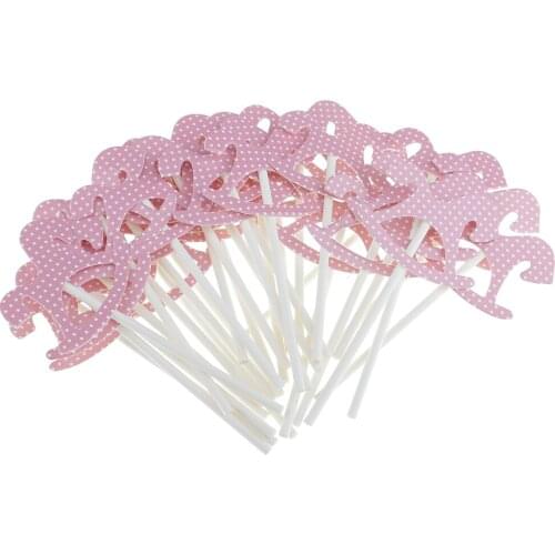 Pack of 30pcs Cute Paper Horse Cupcake Picks Toppers Cake Decoration