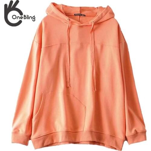 OneBling 2021 Za Woman Casual Traf Sweat Autumn Winter Drop Shoulder Loose Hoodies Sportswear Female Green Hooded Sweatshirts