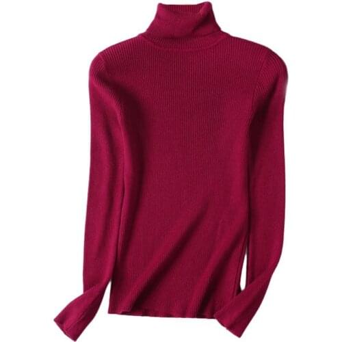 Winter Women Knitted Turtleneck Sweater 2021 Fall Casual Nylon Polyester Spandex Sweaters Pullover Womens Long Sleeve Sweater