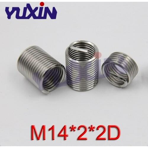 20Pcs M14*2*2D Screw Thread Insert A2 Stainless Steel 304 Fasteners Repair Tools Kit Coiled Wire Helical Screw Sleeve Set