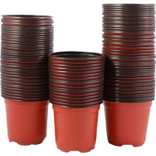 200Pcs 4 inch Plastic Flower Seedlings Nursery Supplies Planter Pot/Pots Containers Seed Starting Pots Planting Pots